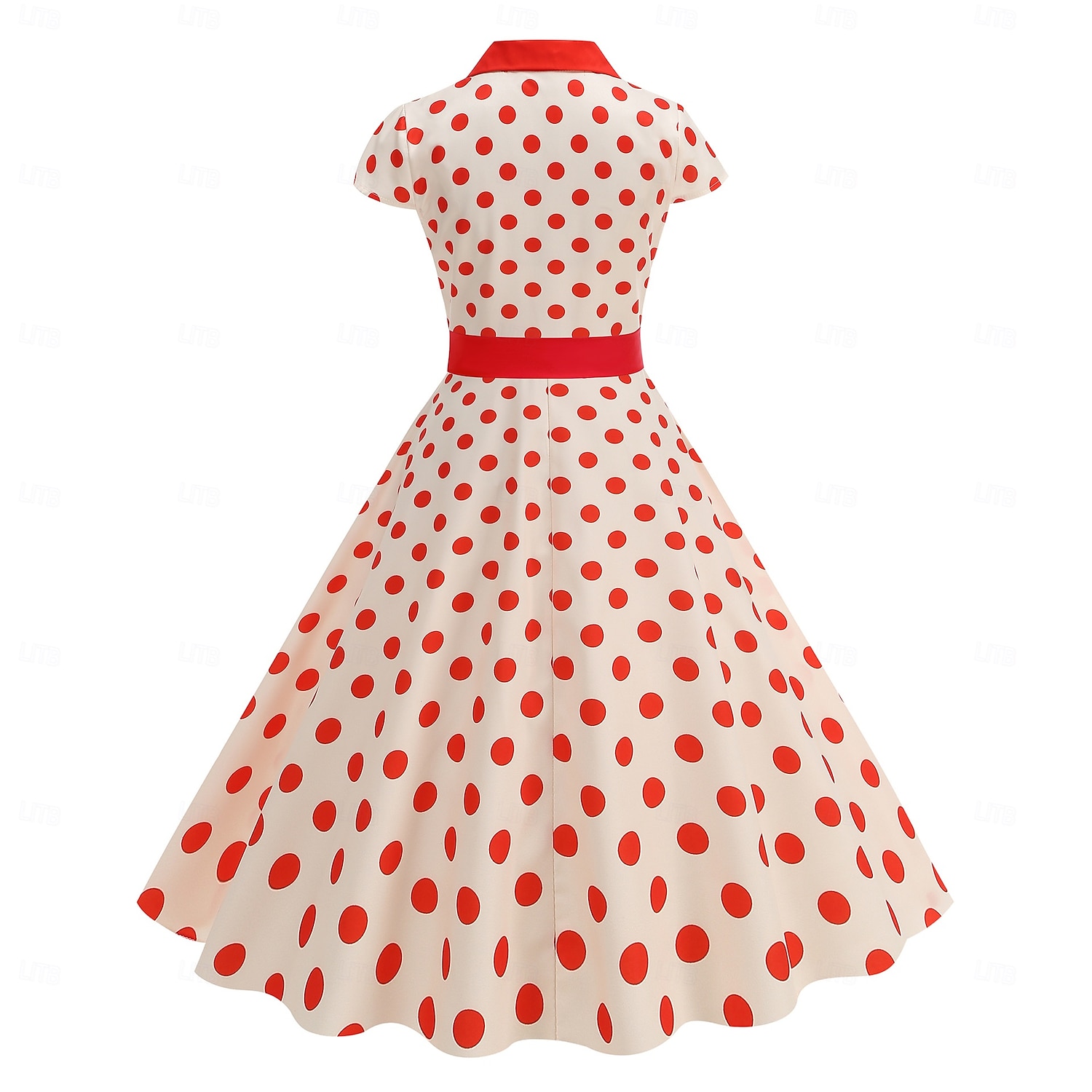 Retro 50. léta Rockabilly Polední Houpací šaty Flare šaty Košilové šaty Přizpůsobení a odlesky Puntíky Maškarní kostým Dámské předvečer Všech svatých Karneval Dovolená Běžné / Denní Retro tematick 2025 - $30.99 –P3