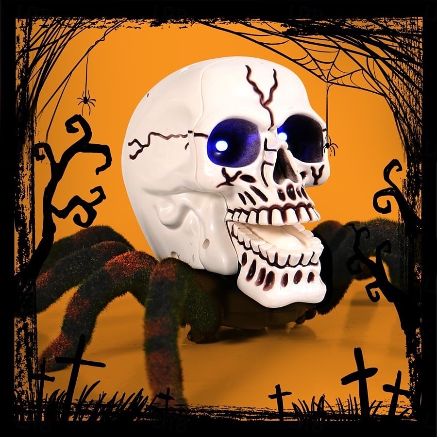 Halloween Skeleton Decor Remote Control Toy, Scary Prank Tarantula Spider with Skeleton Design, Creepy Crawling Electric RC Toy for Haunted House, Trick Props, Kids & Adults Party Favor 2025 - $37.99 –P15