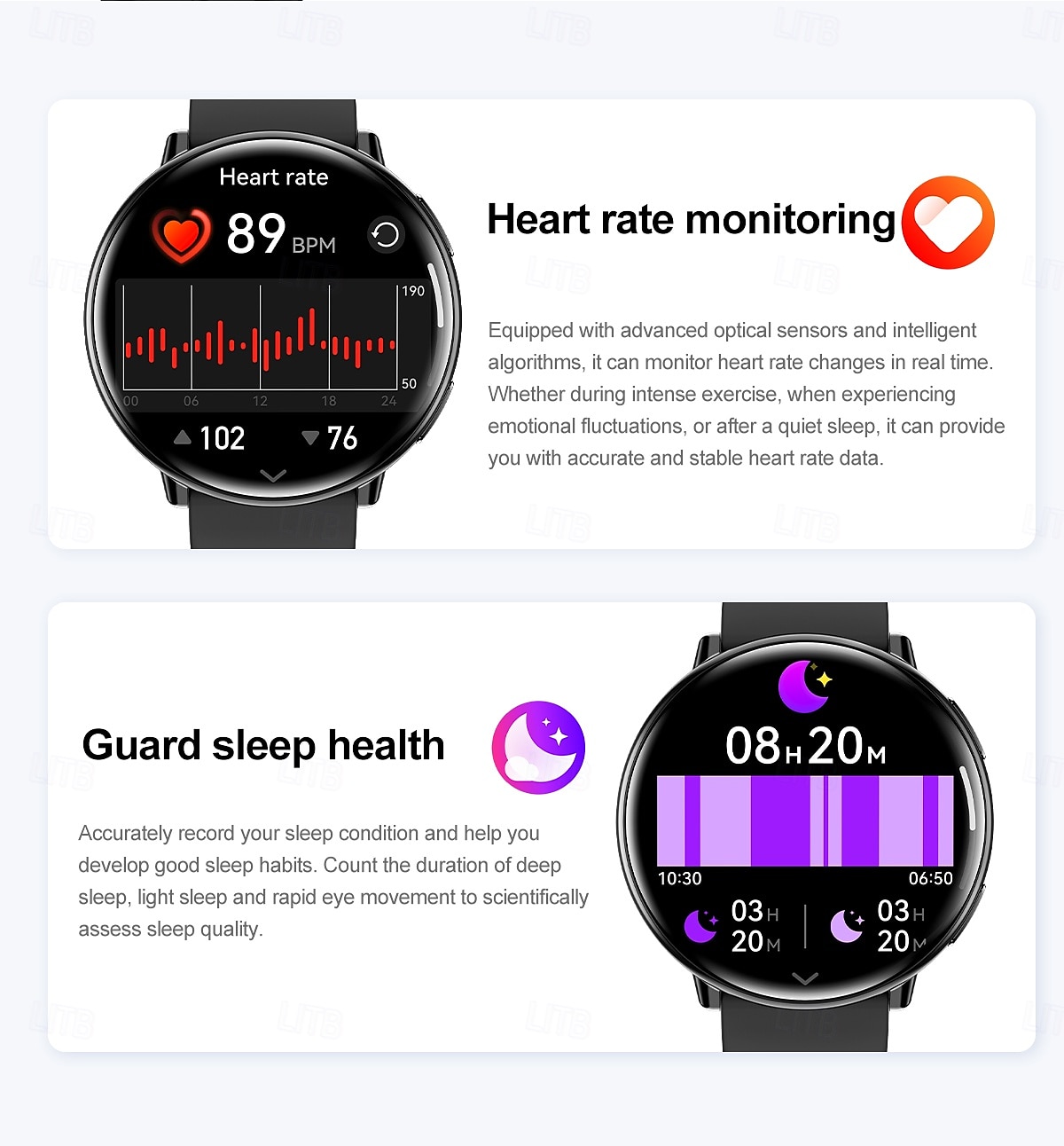 HD21 Montre intelligente 1.43 pouce Smartwatch Montre Connectée Bluetooth Minuterie Rappel d'appel Moniteur de Fréquence Cardiaque Rappel sédentaire Trouver mon Appareil Compatible avec Android iOS de 2025 ? $52.99 –P11