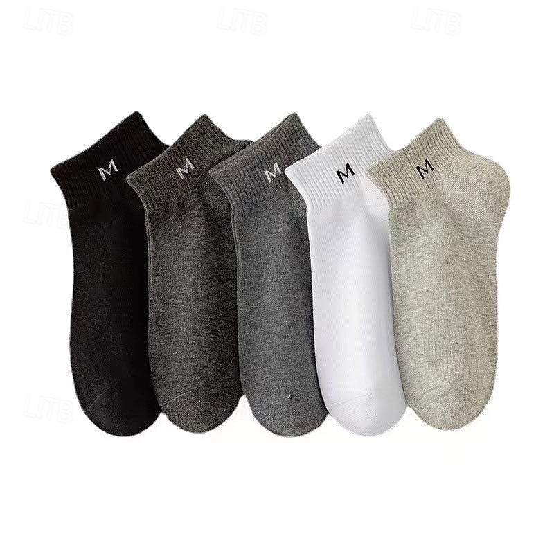 Per uomo 10 coppie Pacchi Multipli Calzini Calzini da Corsa Calzini Casual Nero+Bianco+Grigio Nero Colore Lettera Vacanza Sport & Outdoor Quotidiano Base Medio Primavera Autunno Moda Casual del 2025 a $6.99 –P6