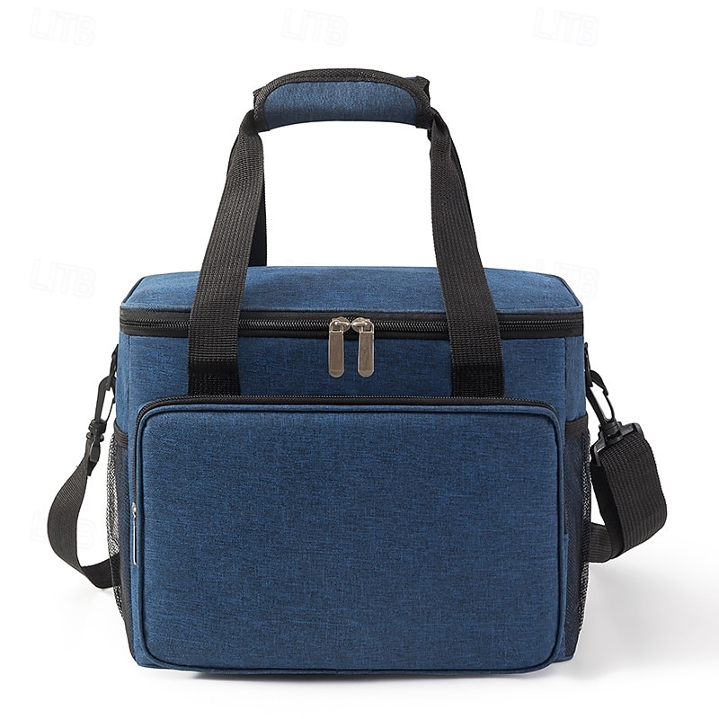 Сумка-холодильник для женщин и мужчин для школы, офиса, пикника, похода на пляж, 15 литров, большая, водонепроницаемая, из ткани Оксфорд, утолщенная, переносная сумка-холодильник 2025 - $16.99 –P5