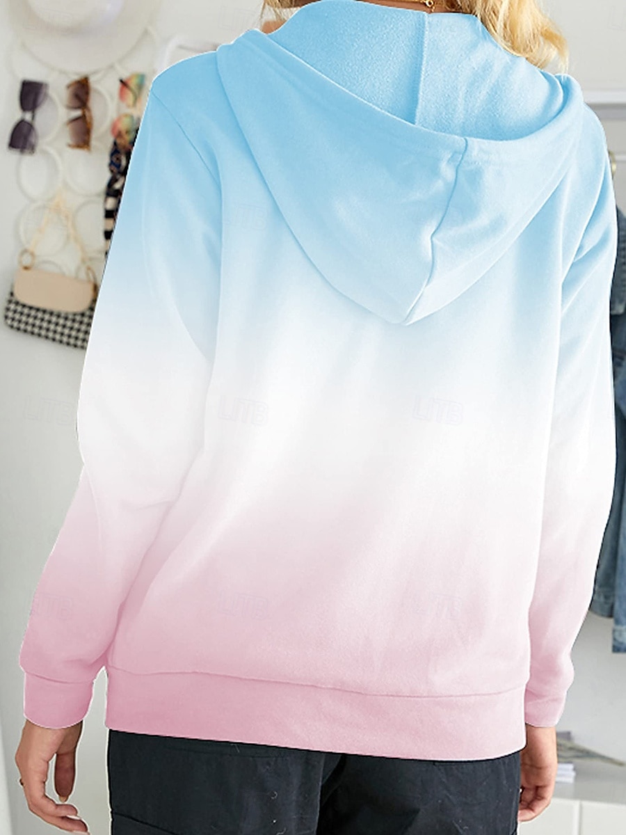 Jaqueta de Moletom com Capuz Feminina Manga Longa Hoodie com Zíper Com Bolso Leve Casual Microelástico Geométrica Ativa Cordão Amarelo Rosa Azul Roxo Primavera Outono de 2025 por $27.99 –P3