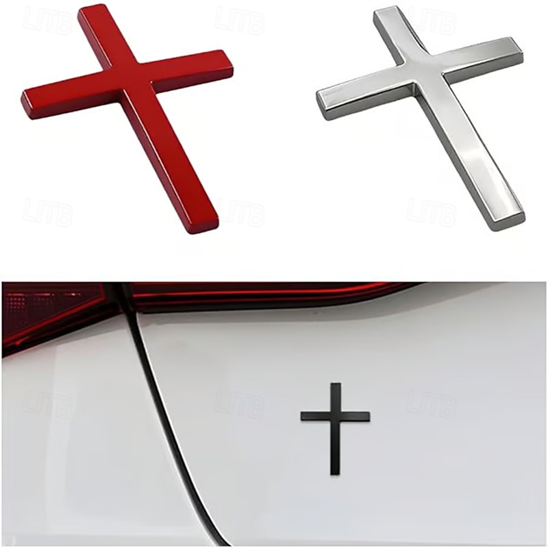 Lot de 4 autocollants en métal représentant une croix de Jésus-Christ, emblème en métal 3D pour voiture, moto, vélo électrique, décoration de logo arrière pour modification de véhicule de 2025 ? $17.49 –P12