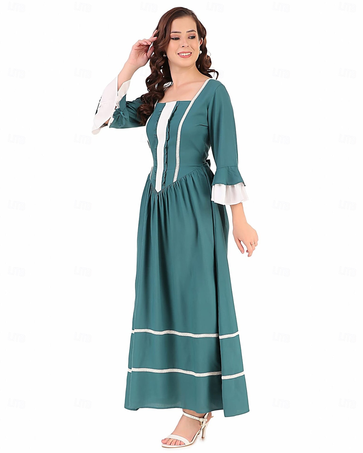 A 250-a aniversare a SUA secolul al 19-lea Anii 1800 Rochie de prerie Fata de la tara Fata Pionier Colonial Pionier Războiul Revoluționar Costume de fancy Pentru femei Halloween Carnaval 4 iulie 2026 - $42.99 –P15