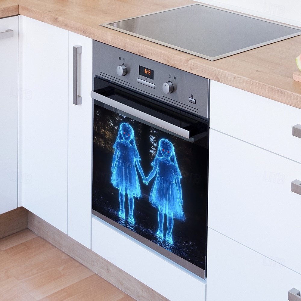 2025年 ハロウィーンの手をつないでいる小さな女の子の窓用デカール、ガラスキャビネットとキッチンの粘着式壁ステッカー、ハロウィーンパーティーのための不気味な家の装飾  コレクション – $6.49 –P6