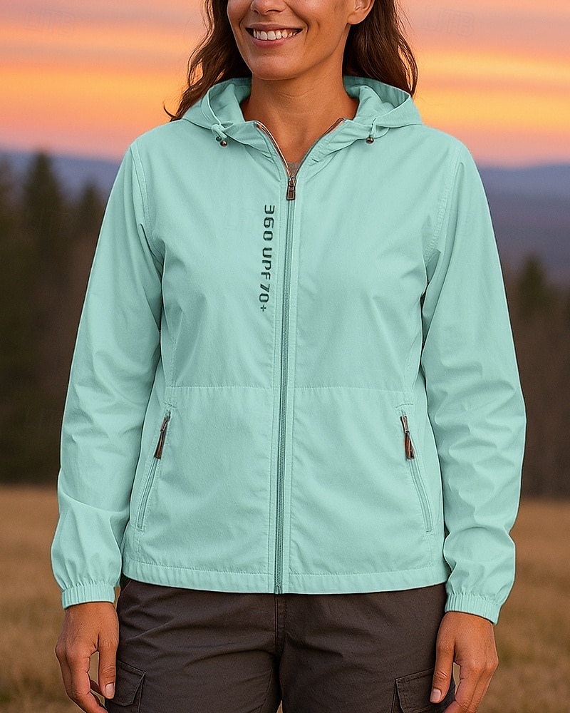 Damen Windjacke Wanderjacke Hardshelljacke Außen Sonnenschutz Schnelltrocknend Leicht Atmungsaktiv Wanderoutfits Wanderbekleidung Frühling Herbst Jacke Klettern Camping / Wandern / Höhlenforschung 2025 - $28.99 –P4