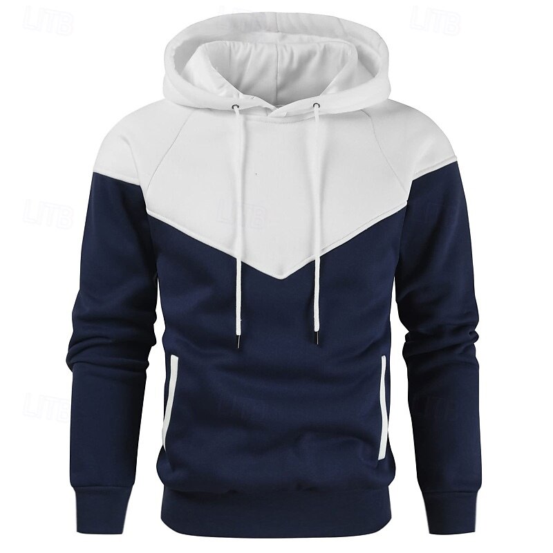 Per uomo Felpa con cappuccio Felpa con cappuccio in pile Bianco Giallo Verde militare Rosso Cachi Con Cappuccio Blocco di colori Patchwork Blocco di colore Sport & Outdoor Casuale Quotidiano del 2025 a $23.99 –P2