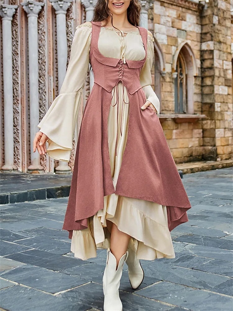 Medieval Renaissance Cocktail Dress Cosplay Costume Prom Dresses Viking Outlander Fancy Dress Women's Celtic Pirate Fantasy Masquerade LARP Ren Faire Festival Adults' Dress 2026 - $40.99 –P2