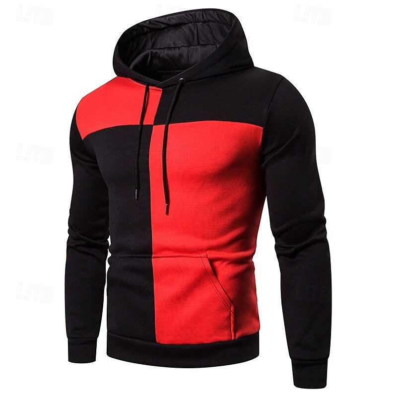 Per uomo Felpa con cappuccio Felpa con cappuccio a zip intera Felpa con cappuccio in pile Nero Verde militare Rosso Blu marino Blu Con Cappuccio Blocco di colori Patchwork Blocco di colore Sport del 2025 a $23.99 –P3