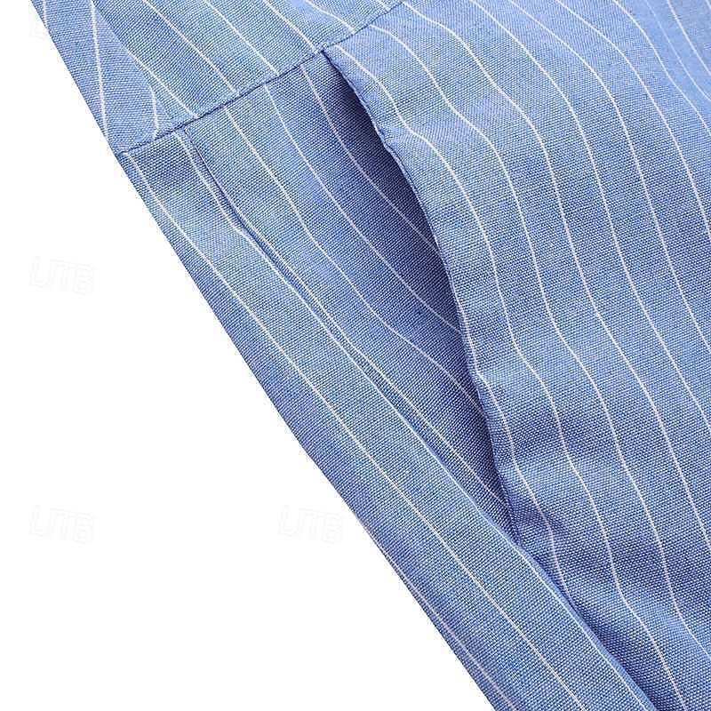 Damen Weites Bein Anzughose Hosen Hose Mode Streetwear Volle Länge Hohe Taille Gestreift Kordelzug Atmungsaktivität Bequem Straße Alltagskleidung Ausgehen Blau Weiß Dunkelgray Frühling Herbst Normale 2026 - $24.99 –P11