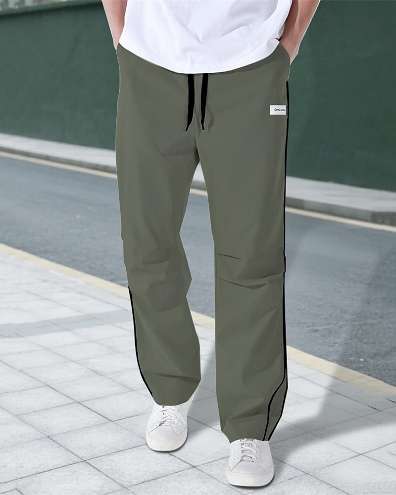 Herren Tech-Hosen Hose Freizeithose Tasche Elastischer Bund Kordelzug Patchwork Komfort Sport im Freien Täglich Mode Lässig Schwarz Armeegrün Mikroelastisch 2025 - $17.99 –P14