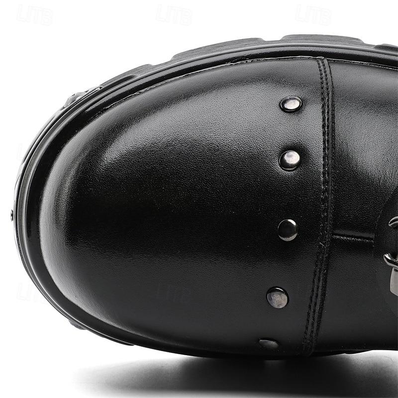 Per uomo Stivali Stivali da biker Camminata Vintage Casual Britannico Microfibra Confortevole Antiscivolo Caldo Stivaletti Mocassino Fascia Elastica Nero Argento Autunno Inverno del 2026 a $99.99 –P8