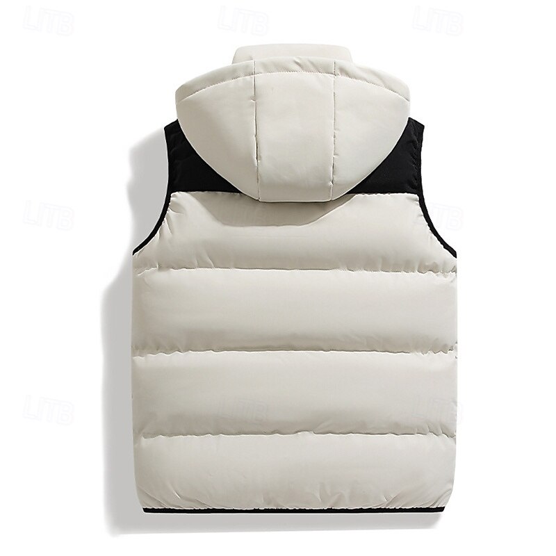 Herren Wanderweste Pufferweste Ärmellos Weste Außen Thermowarm Winter Reißverschluss Tasche Polyester Schwarz Grün Khaki Jagd Angeln Klettern 2025 - $44.99 –P8