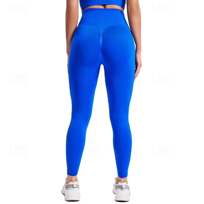 Mujer Leggings Capri Mallas Leggings de Yoga Control de barriga Alta cintura Gimnasio Rutina de ejercicio De Deporte Prendas de abajo Color sólido Negro Blanco Azul Otoño Deportes Ropa de Deporte 2025 - $18.99 –P17