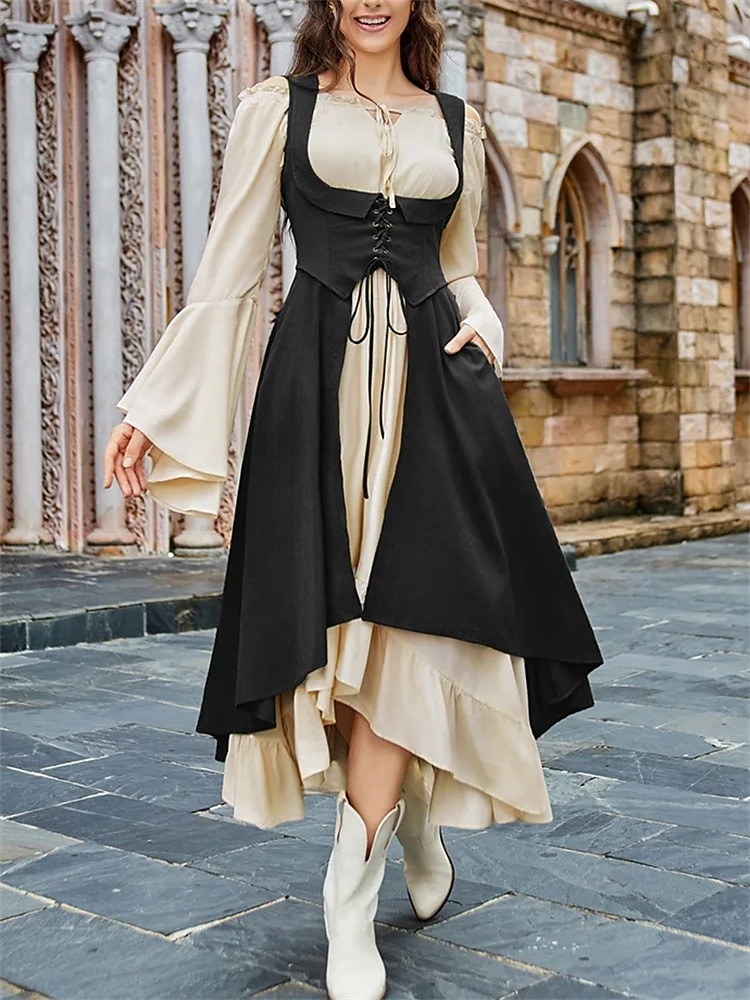 Medieval Renaissance Cocktail Dress Cosplay Costume Prom Dresses Viking Outlander Fancy Dress Women's Celtic Pirate Fantasy Masquerade LARP Ren Faire Festival Adults' Dress 2026 - $40.99 –P5