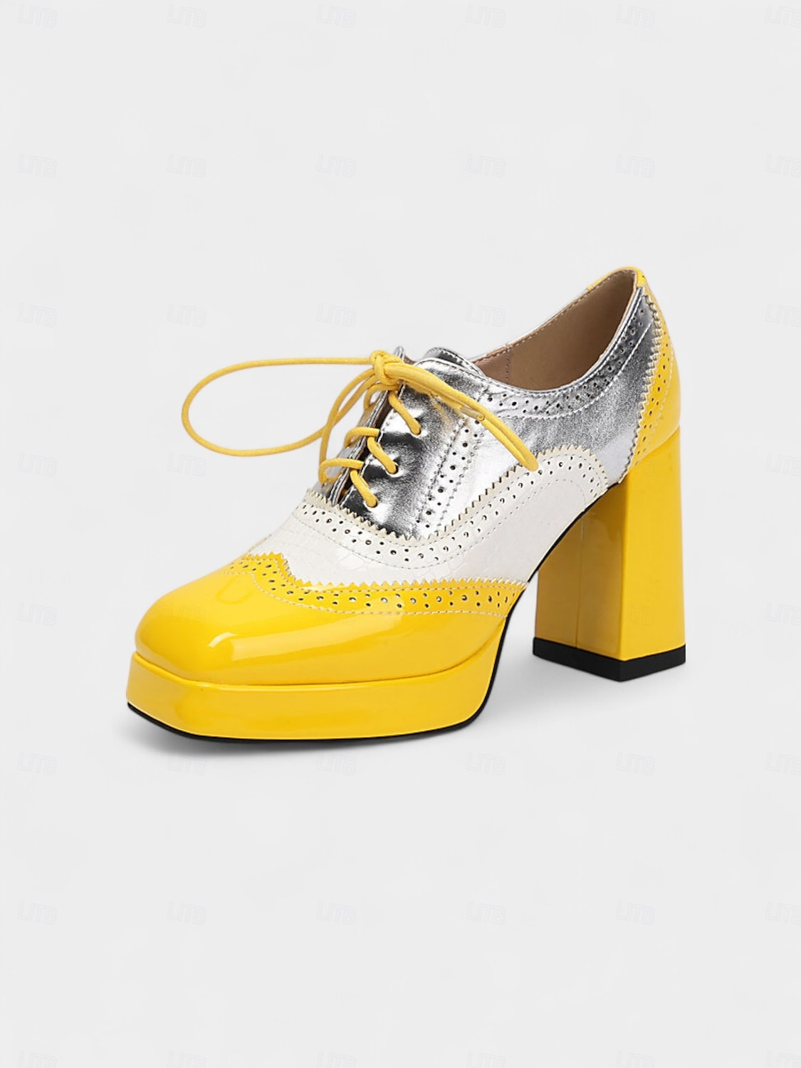 női színes oxford platform sarkú cipő – retró lakkbőr fűzős brogue cipők feltűnő megjelenéshez és kosztümökhöz 2025 - $59.99 –P3