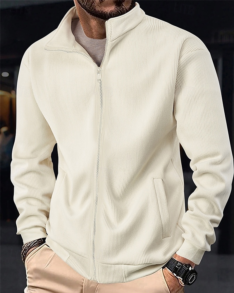 Per uomo Giacca Invernale Giacca in Pile Giacca Casual Vacanza Quotidiano Calore Termico Tasca Pile Autunno Inverno Semplice Moda Streetwear Collo alla coreana Regolare Aalbicocca Nero Blu marino del 2025 a $32.99 –P1