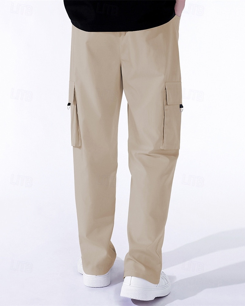 Per uomo Pantaloni Cargo Pantaloni Elastico in vita Coulisse Multi-tasche Semplice Mimetico Indossabile All'aperto Quotidiano Campeggio & Escursionismo Moda Classico Nero Verde militare del 2025 a $18.99 –P20