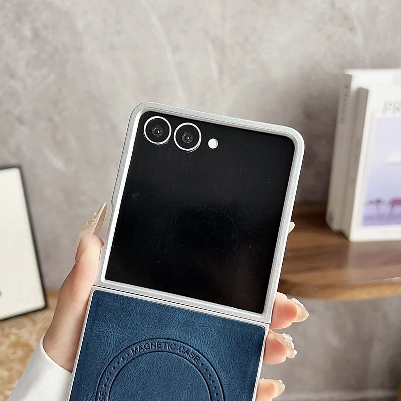 téléphone Coque Pour Samsung Galaxy Z Flip 7 Z Flip 6 Z Flip 5 Z Flip 4 Z Flip 3 Coque Arrière Magnétique Antichoc Rétro TPU faux cuir de 2025 ? $15.99 –P3