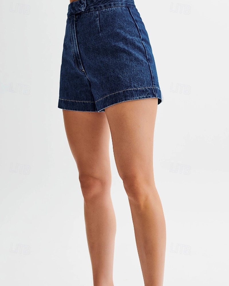 Women's Active Fashion Blouse Shorts Sets Sleeveless Crew Neck Solid Color Split Thigh Vacation Casual Daily Blue Summer Regular Fit 2025 - $48.99 –P12