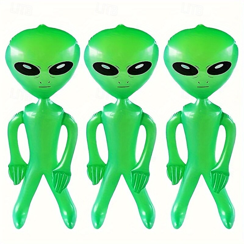 3 figuras inflables alienígenas coloridas para decoración festiva de Halloween con calabazas y telarañas. &Linternas de 85 cm/33,5 pulgadas: perfectas para celebraciones espeluznantes, de plástico 2025 - $27.99 –P9