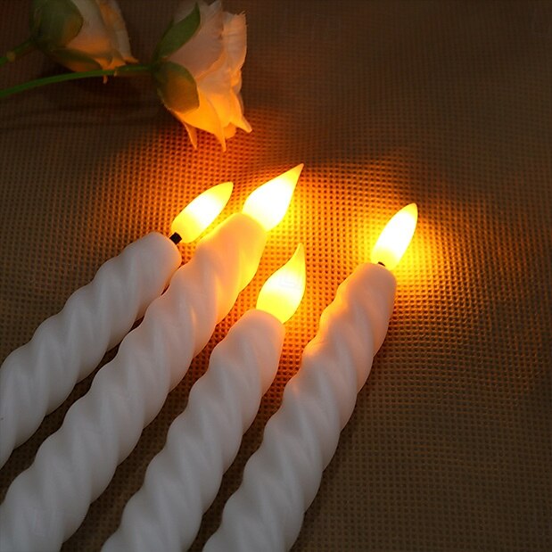 6 velas electrónicas de 25,5 cm con hilo giratorio para Halloween y Navidad, con varilla larga LED, ideal para interiores y exteriores, para restaurantes, fiestas, bodas, ambientes decorativos, con 2025 - $16.49 –P4