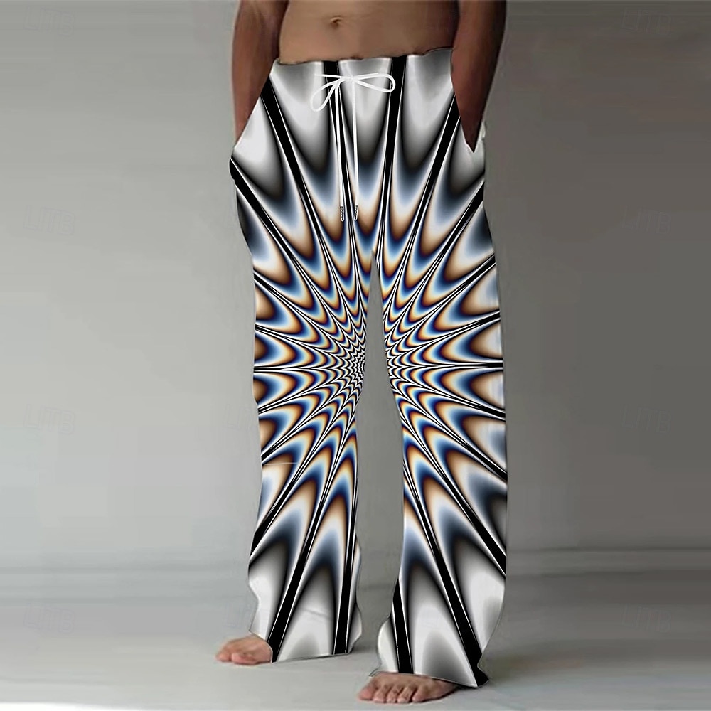 Homme Illusion d'optique Vertigineux Géométrique Pantalons Pantalons Amples Pantalon décontracté Taille Moyenne Mode Décontractée Extérieur Vacances Taille élastique avec cordon de serrage Pantalon de 2025 ? $25.99 –P1