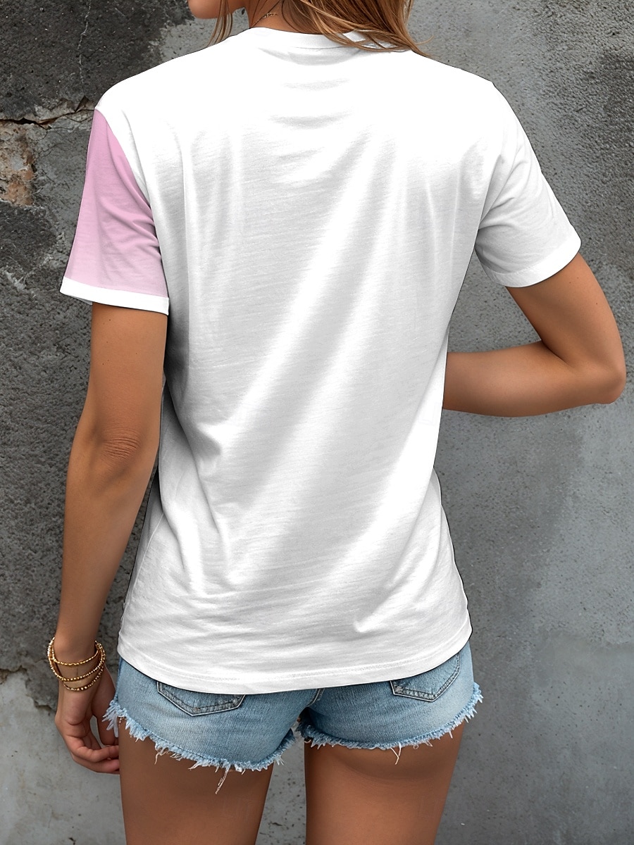 Femmes T-shirt Graphique Animal ancien Élégant Classique Manche Courte Col en V Hauts Réguliers Quotidien Sortir Week-end Imprimé Rose Claire Bleu Violet Vert Gris Été Printemps de 2025 ? $19.99 –P2