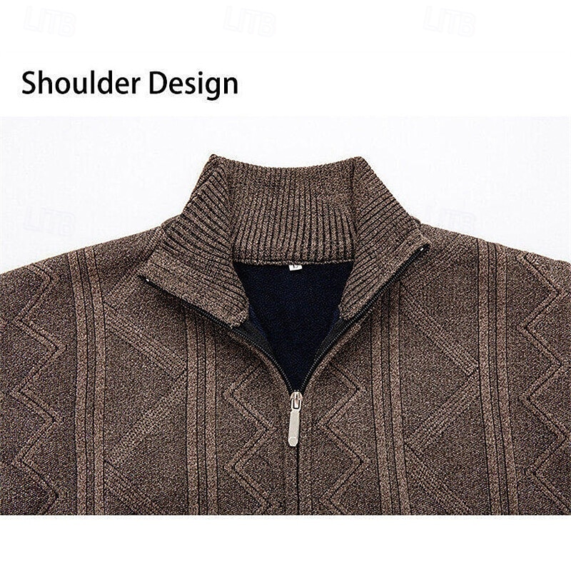 Homens Sueter Cardigan Suéter Cortado Suéter com zíper Suéter de malha Estriado Tricotar Tops regulares Tosão Tecido Colarinho Chinês Moda Clássico Férias Roupa Diária Roupa Outono Inverno Vermelho de 2025 por $24.99 –P16