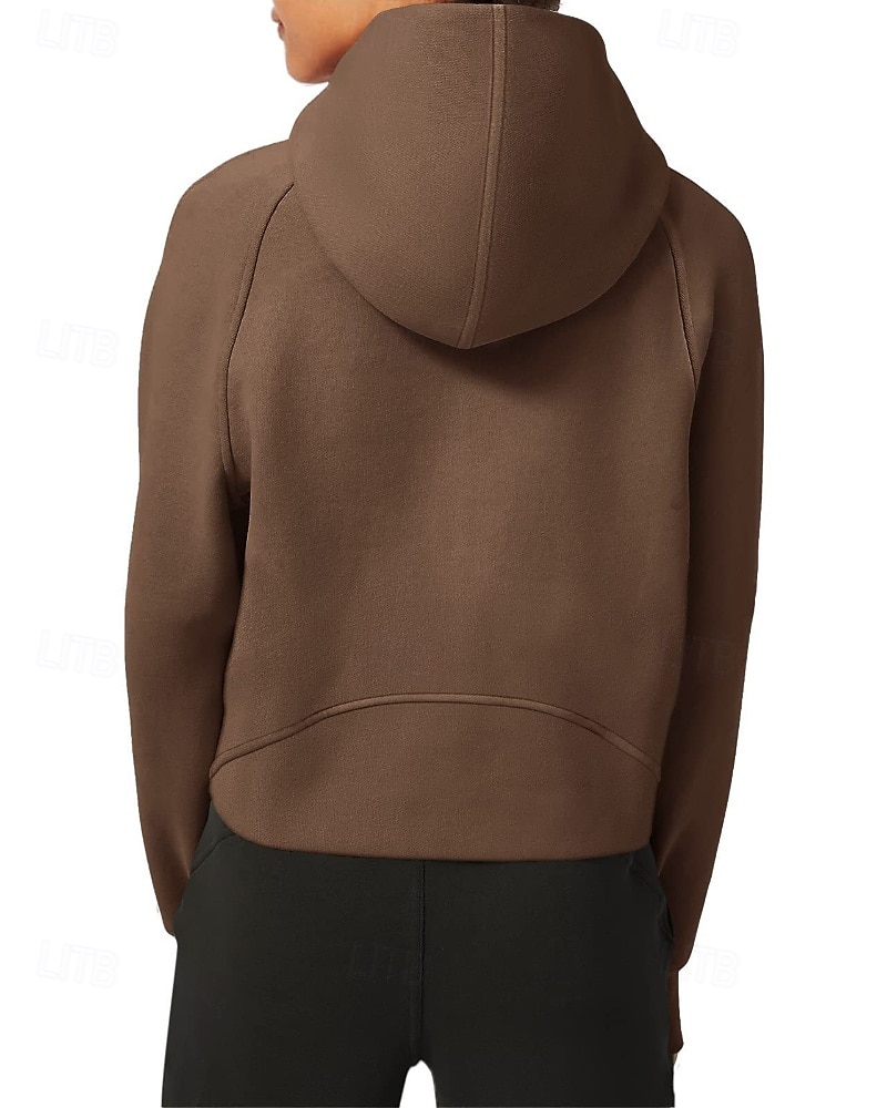 Women's Pullover Hoodie Sweatshirt Plain Streetwear Casual Long Sleeve Hooded Regular Tops Street Holiday Zipper Light Pink Black Pink Red Navy Blue Winter 2025 - $25.99 –P8