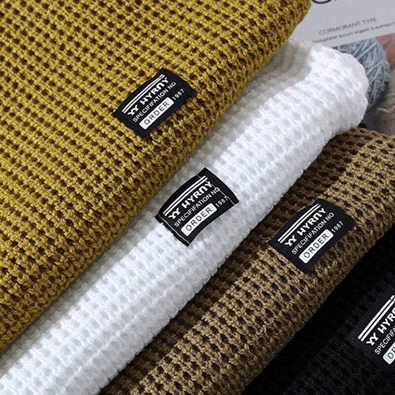 Herre Pullover genser Strikket genser Riflet Strikke Vanlige topper Strikket عادي Crew-hals Mote Grunnleggende Feriereise Dagligdagstøy Klær Høst Vinter Svart Hvit M L XL 2025 - $32.99 –P6