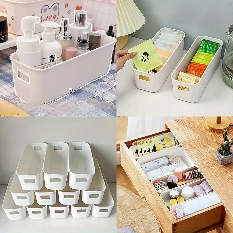 12 contenitori portaoggetti resistenti, contenitori organizer in plastica impilabili con maniglie, cassetti salvaspazio per casa, armadio, ufficio - spazio per giocattoli, vestiti, libri del 2025 a $12.99 –P1