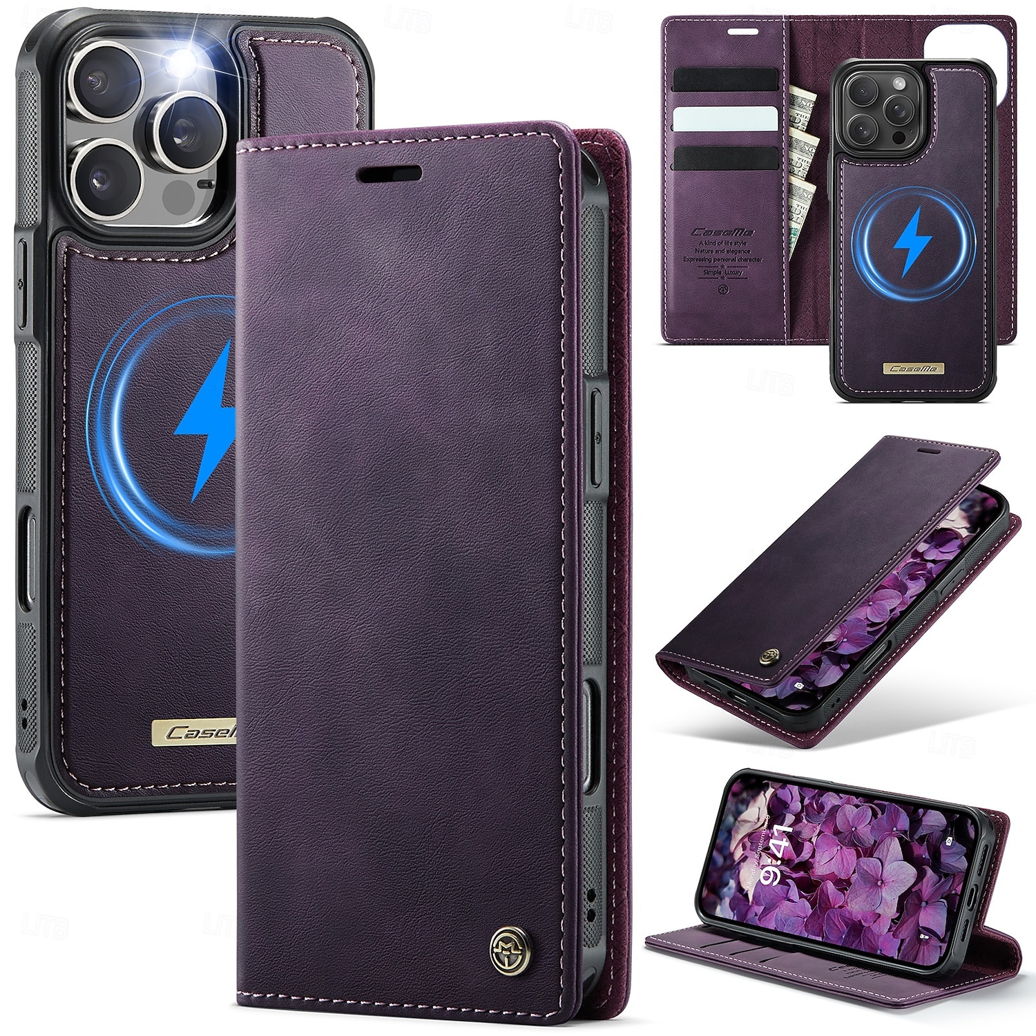 téléphone Coque Pour iPhone 16 Pro Max Plus iPhone 15 14 Pro Max Plus iPhone 13 12 Pro Max Étui Portefeuille avec Support Détachable Magnétique Rétro TPU faux cuir de 2025 ? $24.99 –P1