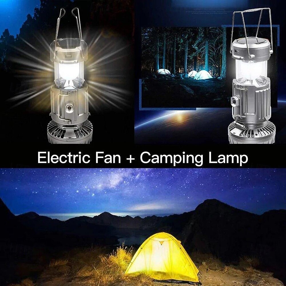 Solar Camping Light with Fan Portable and Stretchable Electric Fan Emergency Light Outdoor Lighting Mobile Phone Rechargeable LED Tent Light 2026 - $13.99 –P1