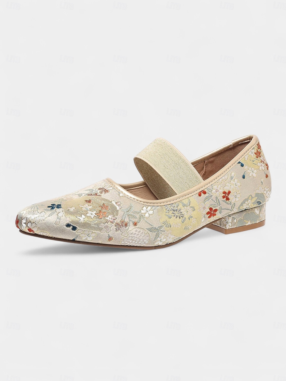 Women's Light Blue Jacquard Mary Jane Flats - Rococo Inspired Comfortable Walking Shoes with Floral Embroidery and Elastic Strap, Medieval Fairy Tale Style for Vintage Lovers, Costume Parties, and Dai 2025 - $32.99 –P2