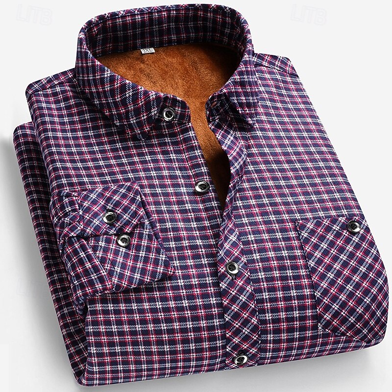 Per uomo Camicia casual Camicia di flanella Camicia a quadri Camicia con Bottoni Rosso Blu Manica Lunga Quadri Bavero Vacanza Casual Quotidiano Bottonato Abbigliamento Moda Casual Confortevole del 2026 a $22.99 –P5