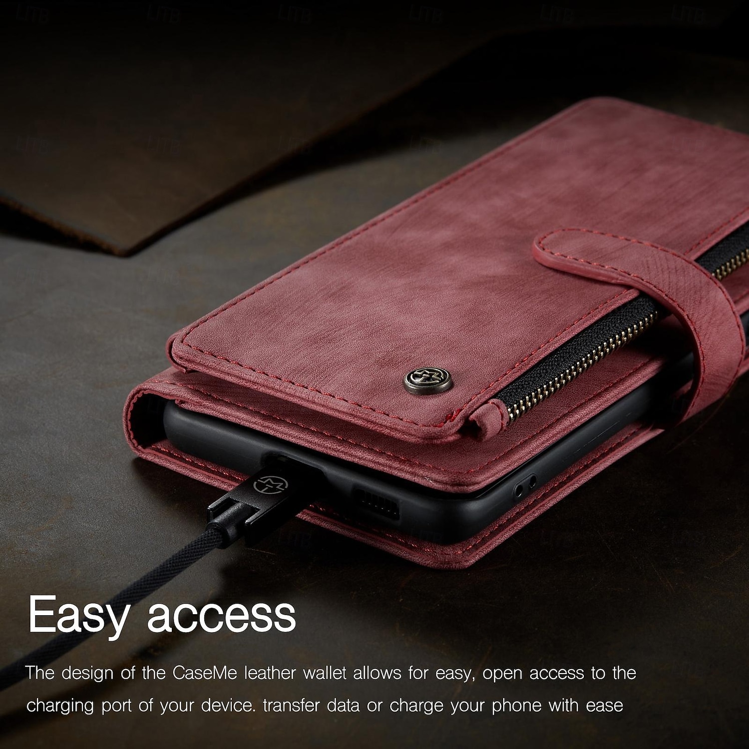 Case with Wrist Strap CASEME C30 Samsung Series Zip Multi-Card Pouch PU Leather Case 2025 - $17.99 –P4