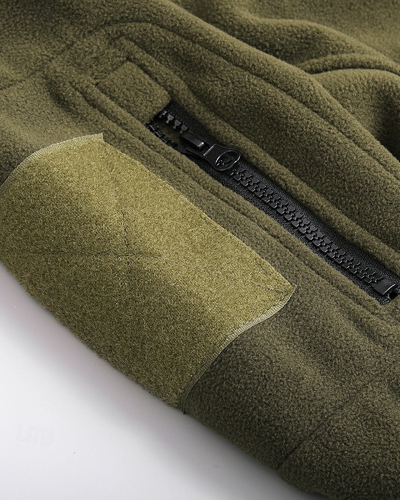 Herr Fleece-jacka Utomhus Termisk Varm Vandringskläder Vandringskläder Vinter Höst Överdelar Camping / vandring / grottforskning Löpning Svart Armégrön Grå 2025 - $27.99 –P7