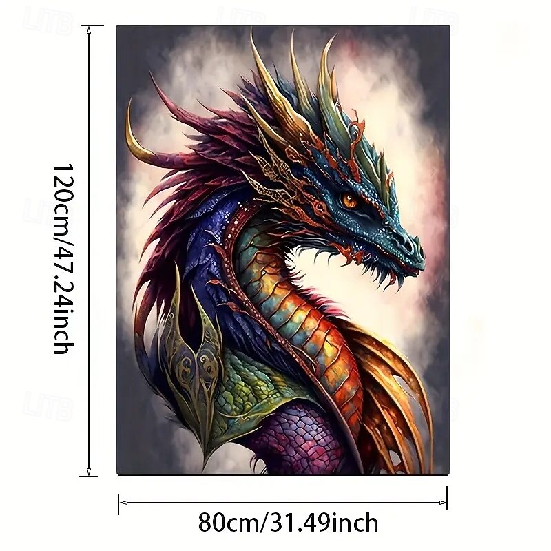 Poster artistico su tela con drago colorato, senza cornice, decorazione moderna per pareti di soggiorno e camera da letto del 2025 a $10.99 –P5