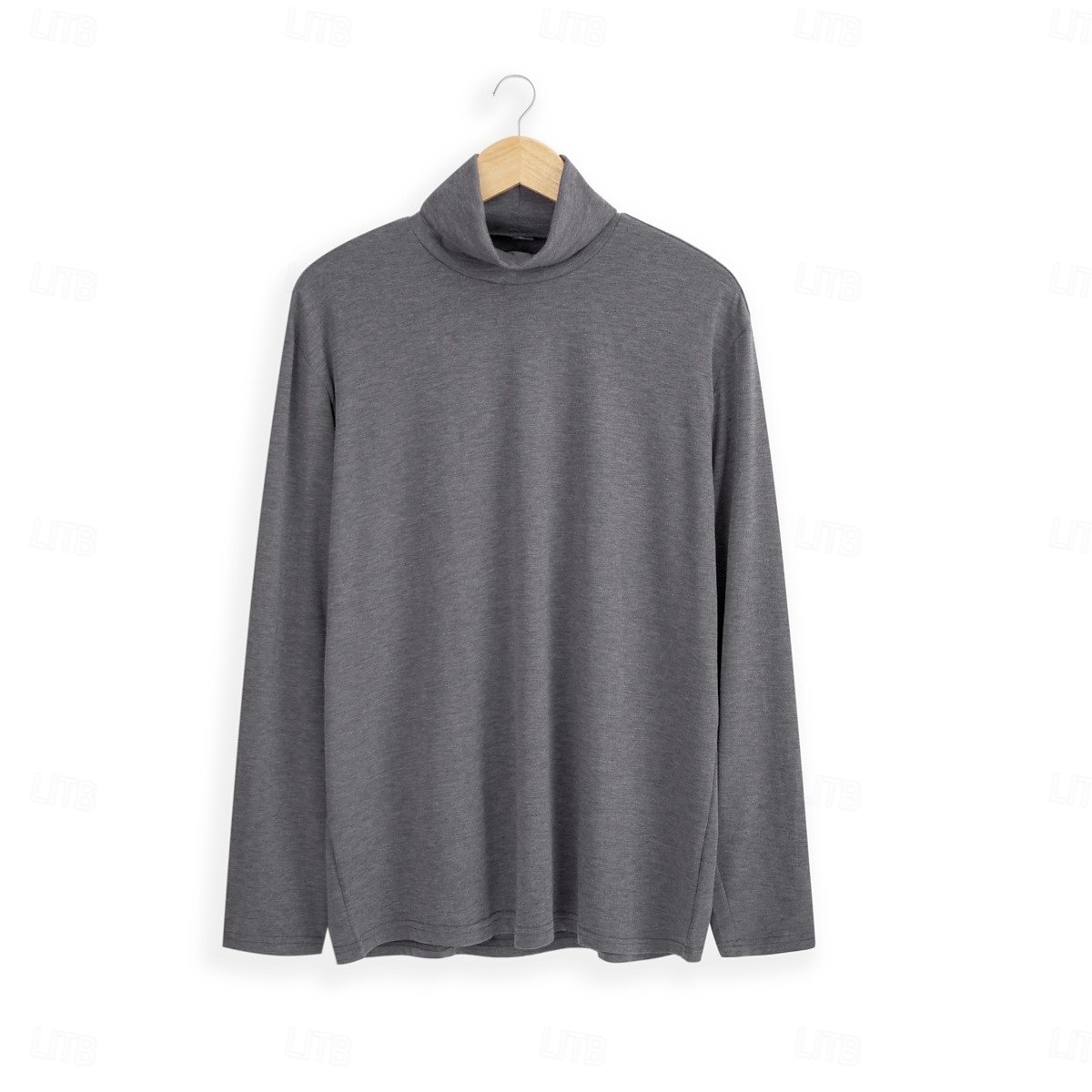 Herren T-Shirt Langarmshirt Falscher Rollkragen Langarm Rollkragen Stapelhals Herbst Winter Frühling & Herbst Einfarbig Täglich Lässig Streetstyle Stehkragen Rein Formell Outdoor Straße Hellblau 2025 - $15.49 –P2