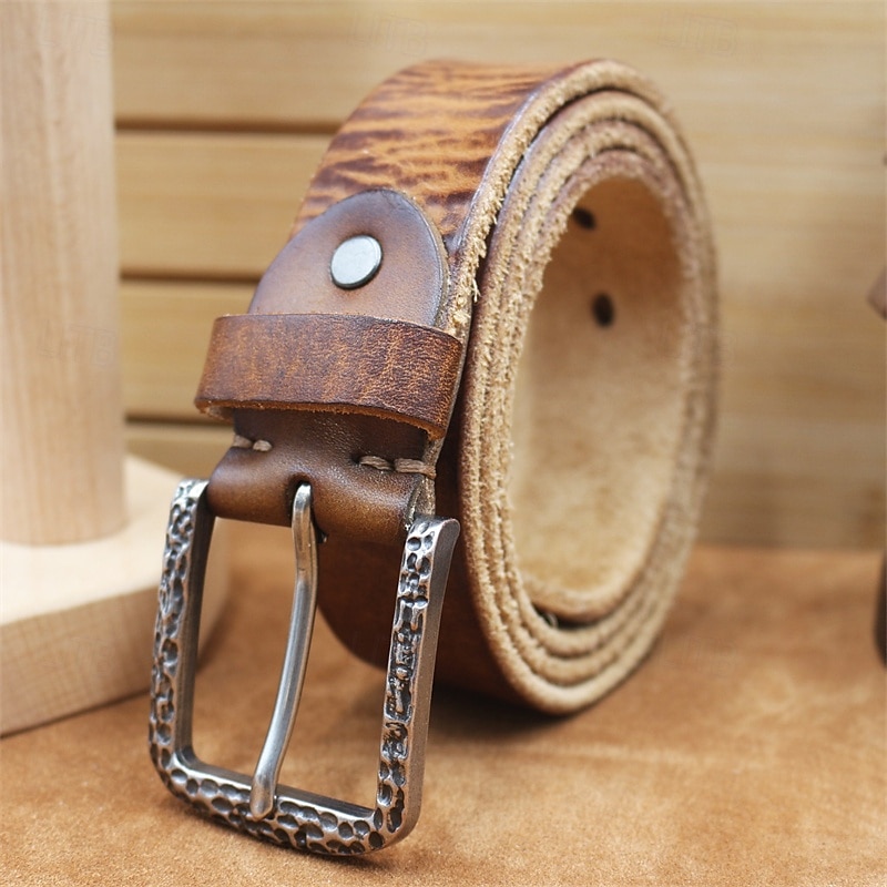 Men's Belt Waist Belt Black Kakhi Dermis Alloy Durable Adjustable Plain Outdoor Daily 2025 - $24.99 –P5