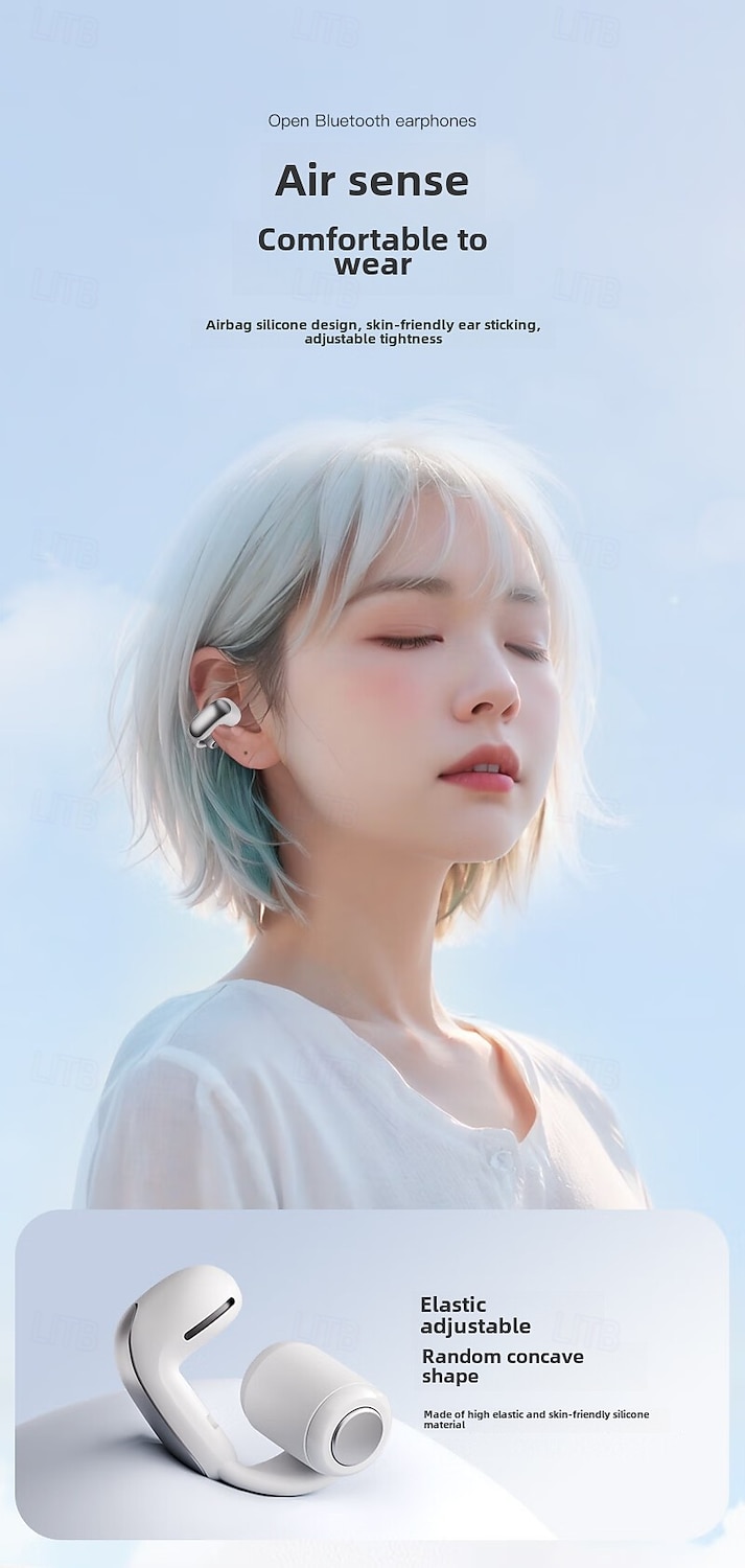 Bluetooth-oordopjes Echte draadloze oordopjes met OpenAudio voor bewustwording Clip-on-ontwerp voor comfort Meeslepende audio Tot 48 uur speeltijd 2025 - $22.99 –P12