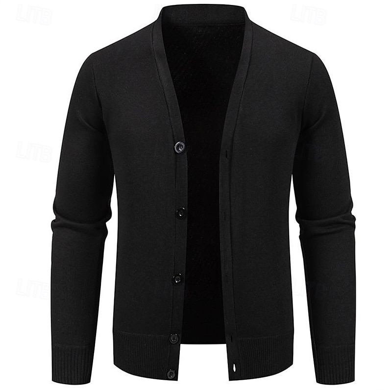 Voor heren Vest Trui Vest Bijgesneden vest trui Bijgesneden trui Geribd breien Normale tops Dichtknopen Gebreid Effen / effen kleur V-hals Stijlvol Casual Alledaagse kleding Uitgaan Kleding Herfst 2026 - $26.99 –P10