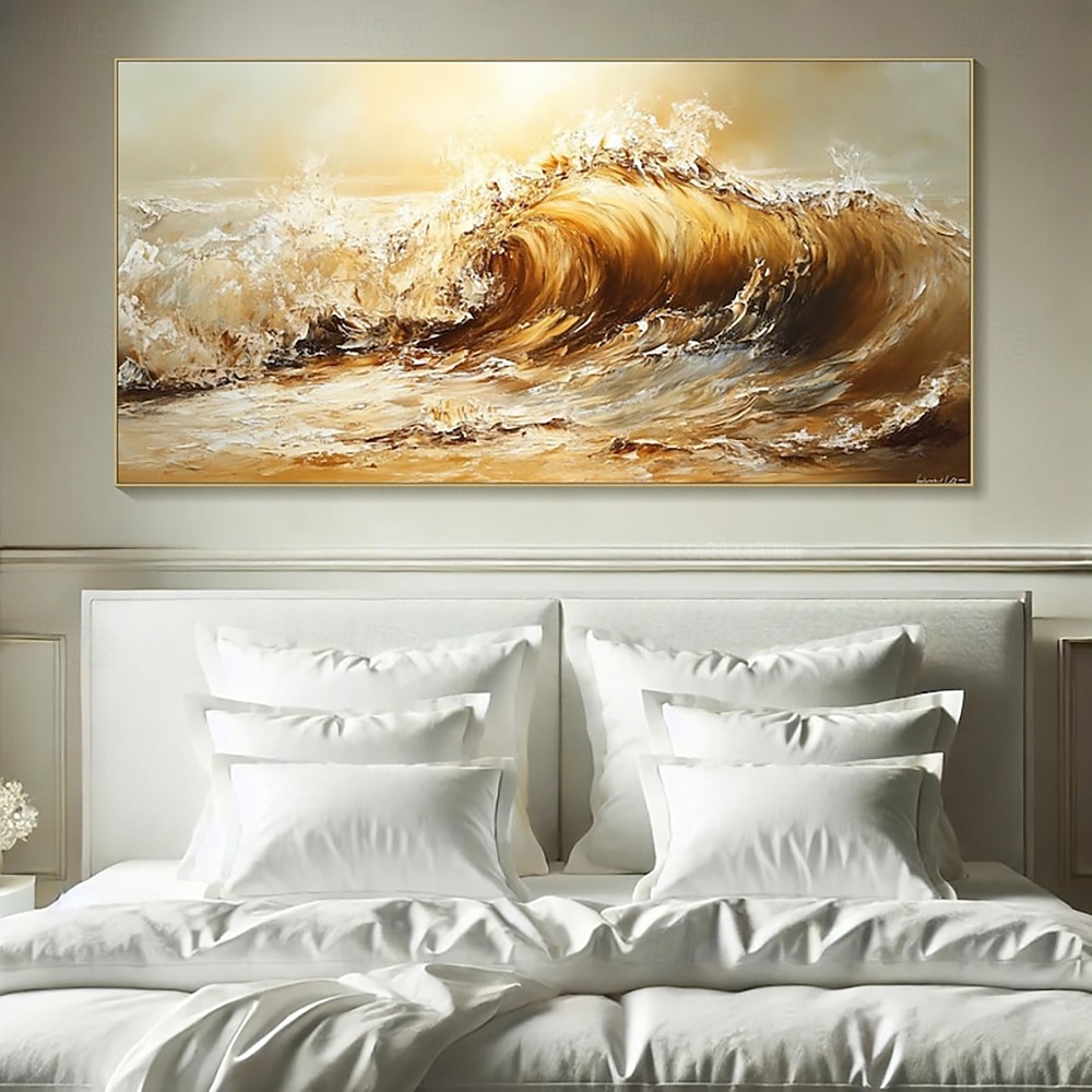 Handmade Oil Painting Wall Art Decoration Modern Abstract Sea Wave for Living Room Home Decor Stretched Frame Hanging Painting/Rolled Canvas (No Frame) 2026 - $88.99 –P7