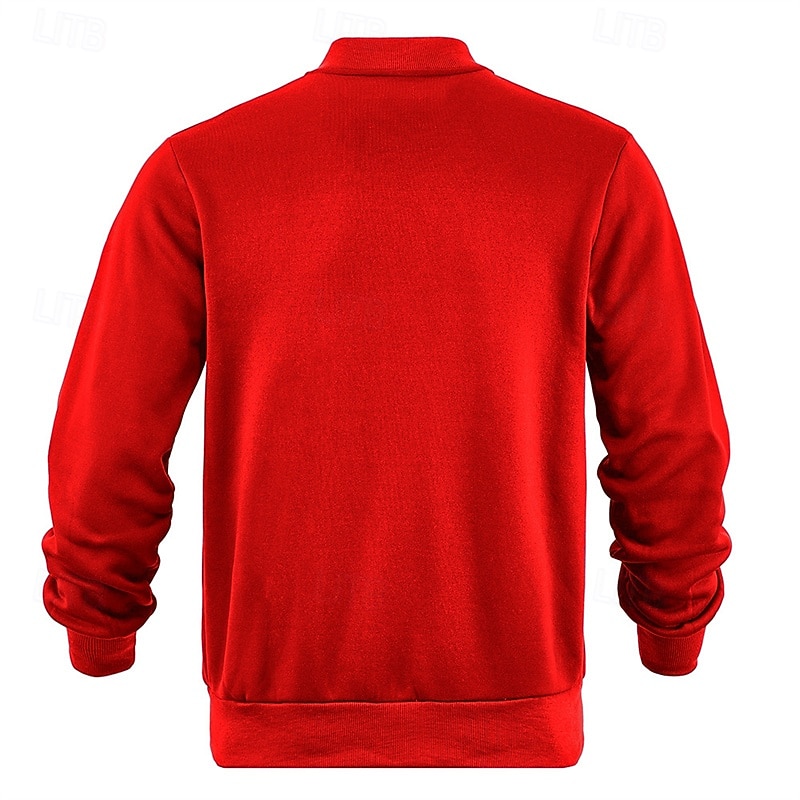 Męskie Kurtka zimowa Kurtka polarowa Zwykła kurtka Kurtka uniwersytecka Urlop Codzienny Keep Warm Kieszeń Polar Jesień Zima Równina Moda Moda miejska Kołnierz stawiany Regularny Czarny Czerwony 2026 - $24.99 –P20