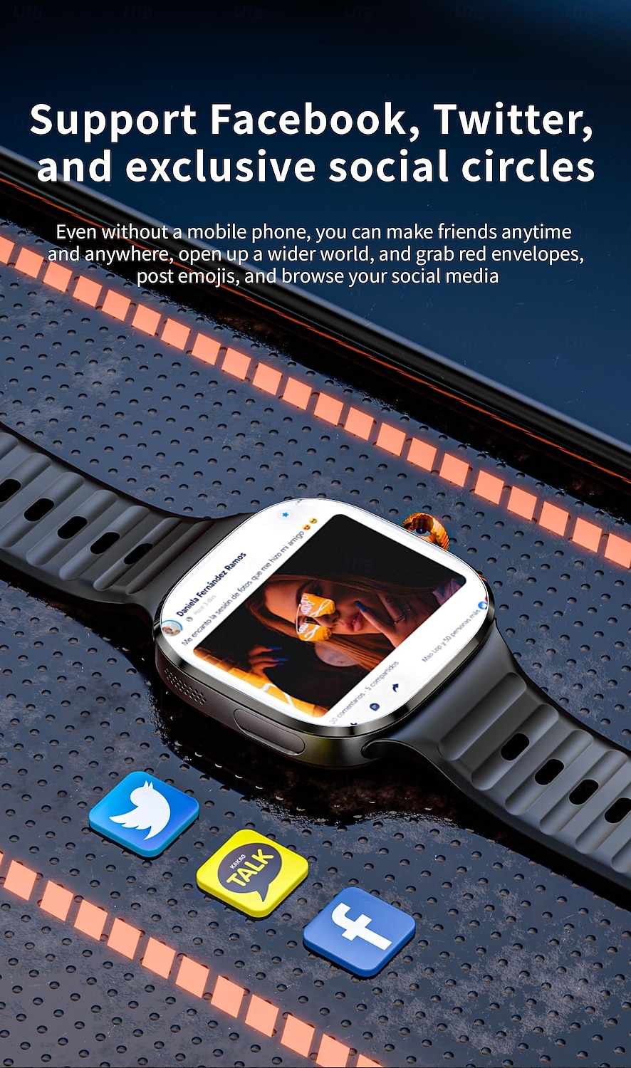 LOKMAT APPLLP 6 MAX Smart Watch 2.16 inch 4G LTE Cellular Smartwatch Phone 3G 4G 3G Pedometer Call Reminder Activity Tracker Compatible with Android iOS Women Men GPS Hands-Free Calls Media Control 2025 - $164.99 –P8