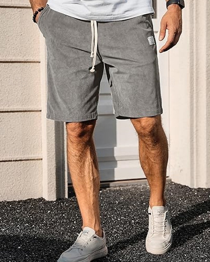 Per uomo Shorts Pantaloncini Estivi Pantaloncini casual Pantaloncini di velluto a coste Tasca Elastico in vita Coulisse Semplice Comodità Traspirante Corto All'aperto Vacanza Canotta sportiva Casual del 2025 a $15.49 –P14