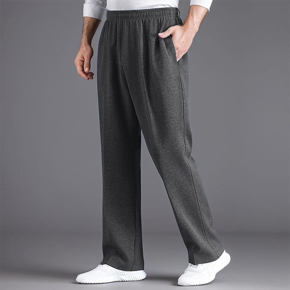 Voor heren Fleece broek Joggingbroeken Jogger Broek Joggingbroek met rechte pijpen Zak Elastische taille Effen Kleur Effen Ademend Volledige lengte Buitensporten Dagelijks Formeel Casual / sportief 2025 - $17.99 –P2