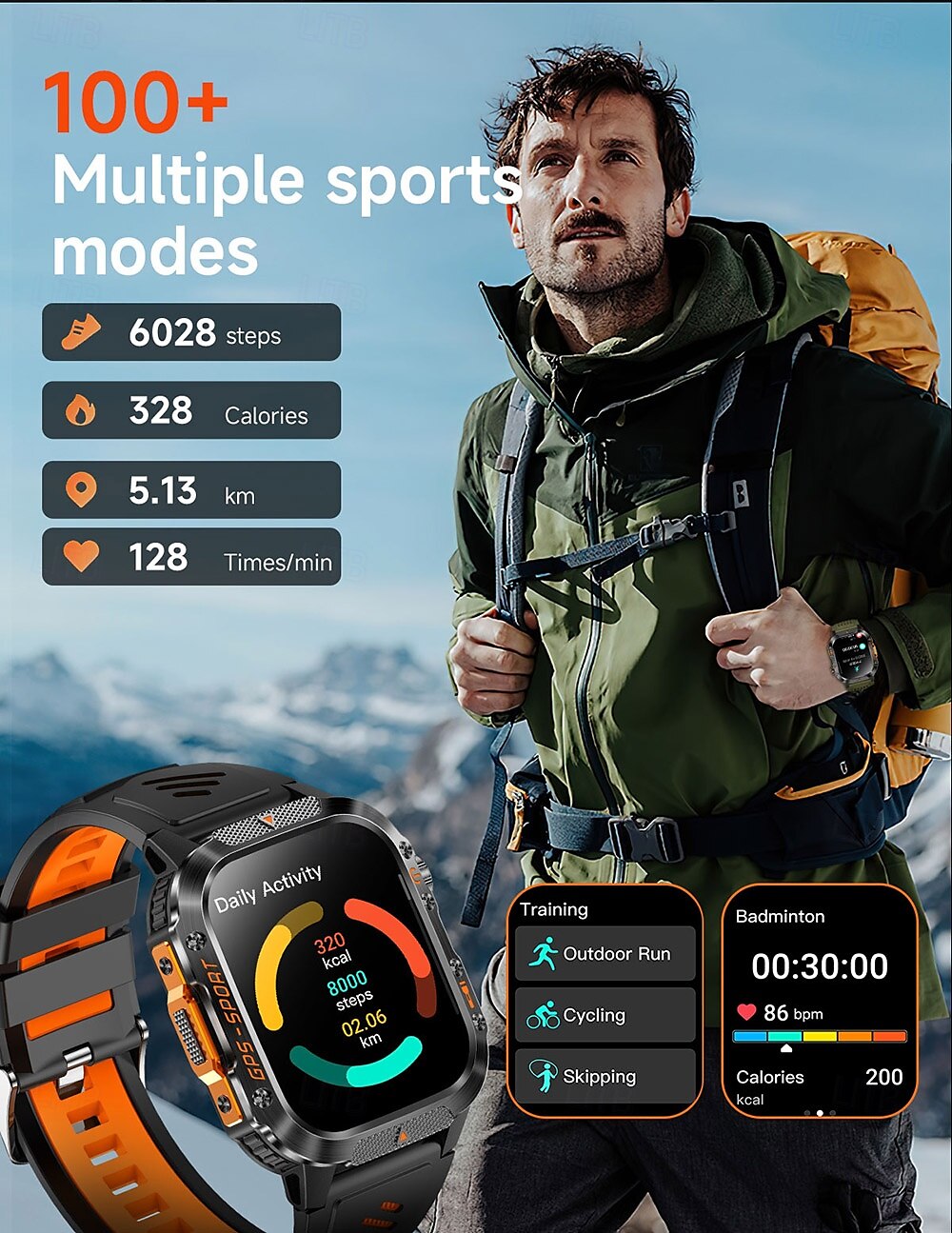 New Imosi GPS Smart Watch 2.01 Ultra HD Display Built-in GPS & Compass Make/Receive Phone Calls Smartwatch 540mAh Battery 3ATM Waterproof 2025 - $51.99 –P10