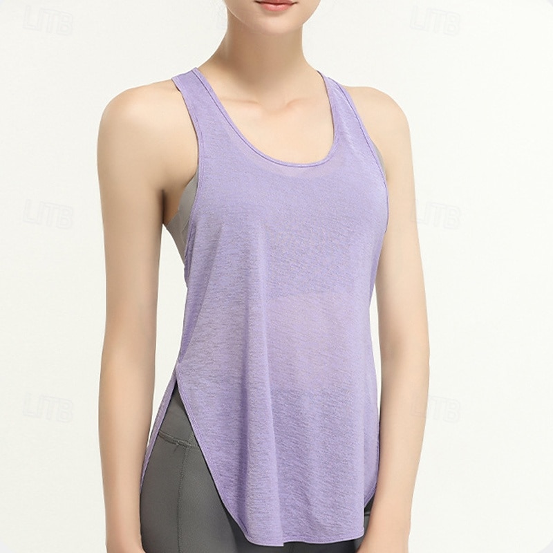 Damskie Kamizelka do jogi Czołg Szybkie wysychanie Oddychający Bez rękawów Sport Jednokolorowe Top Dla Siłownia Obuwie sportowe Pilates Odzież sportowa 2025 - $17.99 –P11